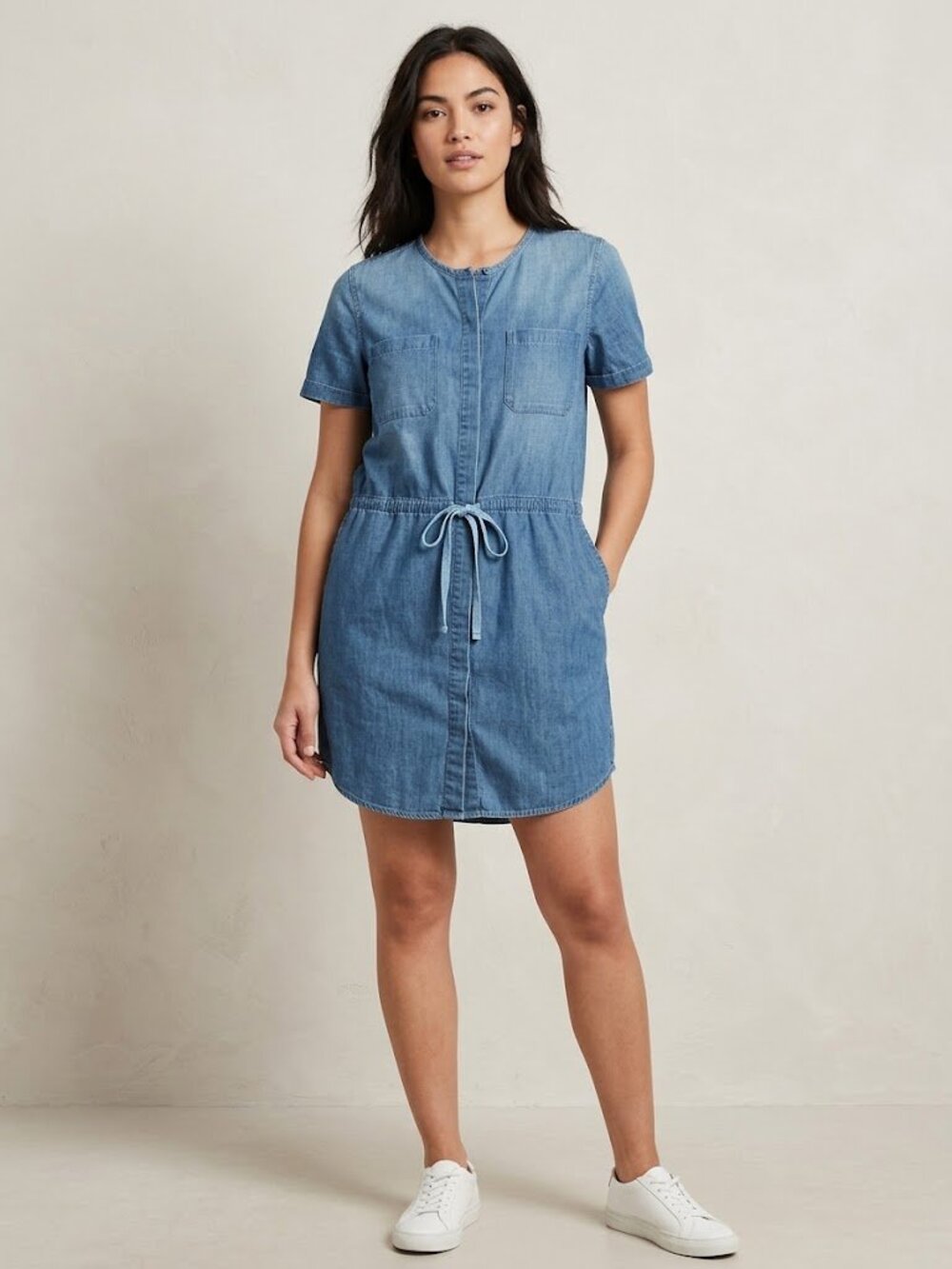 AG Adriano Goldschmied cotton belted denim dress Size Small NWT